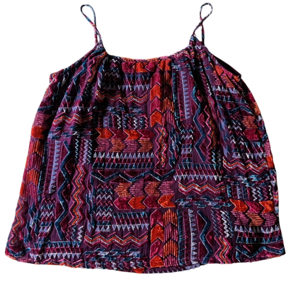 Tucker for Target Purple Velvet Die Cut Spaghetti Strap Cami Tank Top, Size M